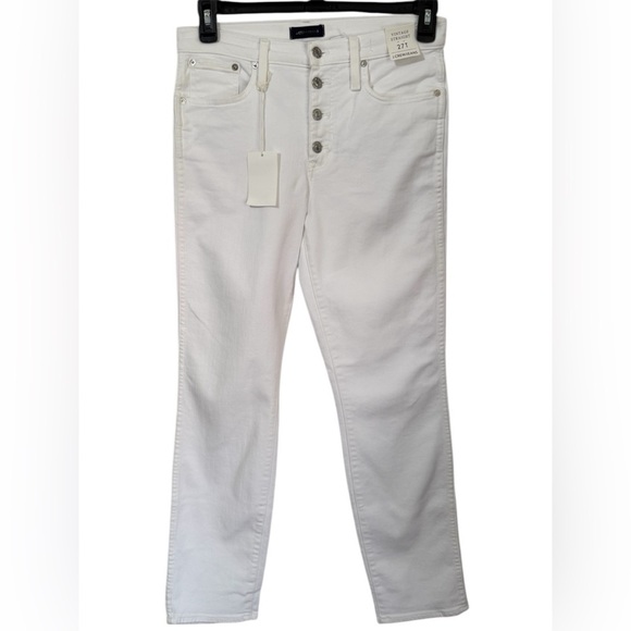 J Crew Women’s NWT Vintage Straight Jeans Womens Size 27 Tall White - Picture 1 of 8